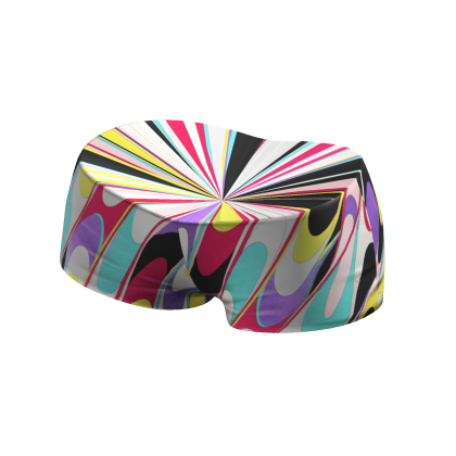 2000s Silk Shorts in Multicolor Pucci Pattern