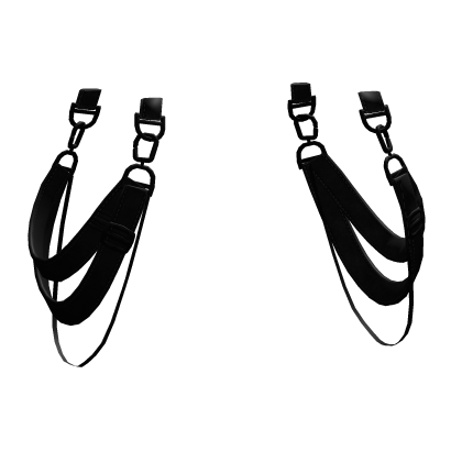 Dark Black Elite Suspender Waist Straps