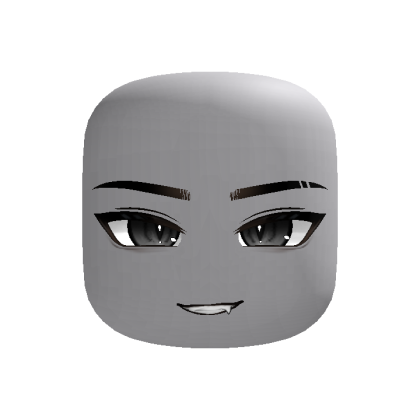 fanged smirk anime boy face (recolorable)