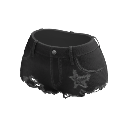 Y2K Ripped Denim Shorts Grey