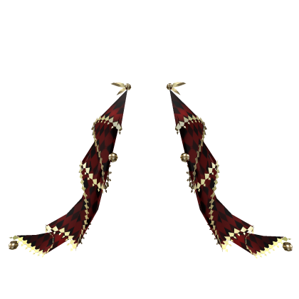 Red Jester Big Bow Lace w Gold Jewels
