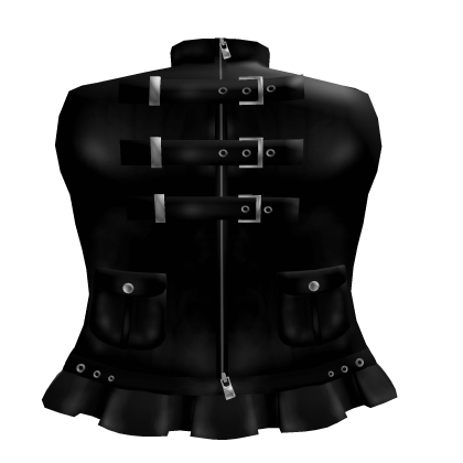 Edgy Gothic Buckle Dress Black