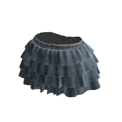 Denim Tiered Ruffle Skirt