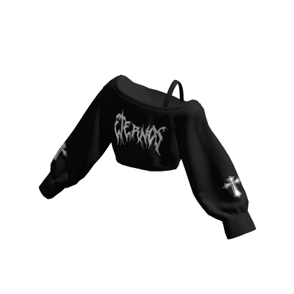 Eternos Y2K Off Shoulder Oversized Sweater Cropped