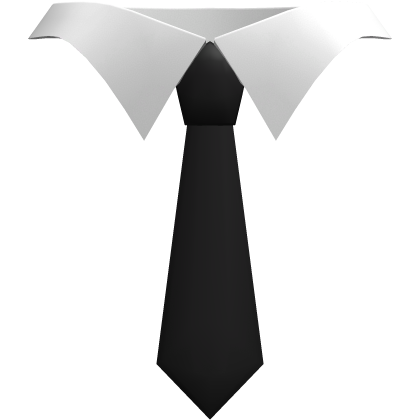 white collar w/ black tie