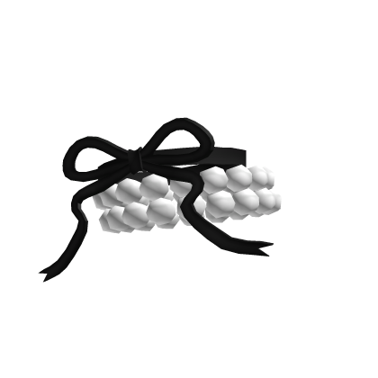 ♡ Cutesy pearls bracelet with black lace bow ♡
