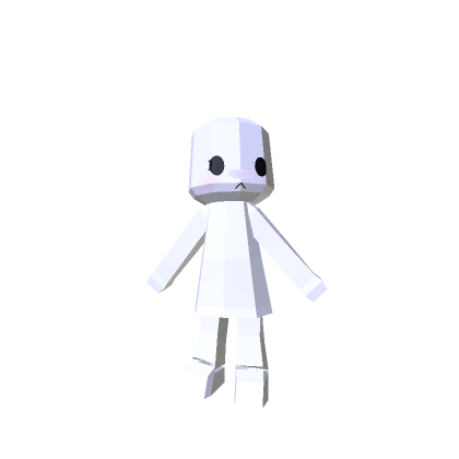 [Animated] Wii Mii Low Poly Chibi - White