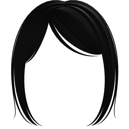 ꒰♡꒱ : soft wispy side swept bangs in black