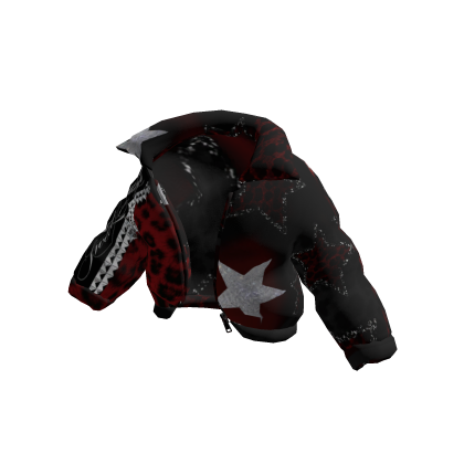 Jacket Star Black Red y2k