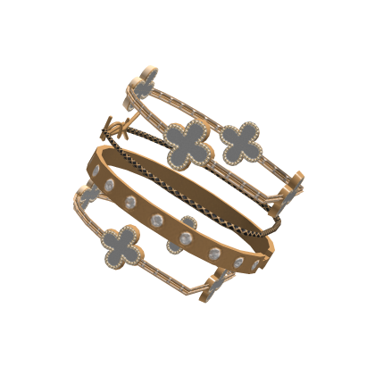 PBR Luxury Shiny Stacked Bracelet Gold White