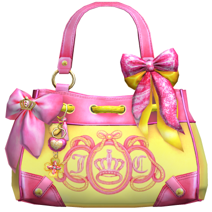 2000s Juicy Mcbling Ribbon Bag | Pink & Yellow