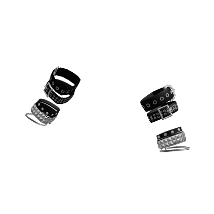 emo 2000s belt strap studded bracelets black