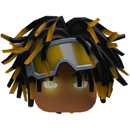 Messy Black Dreads with Ski Goggles - Yellow