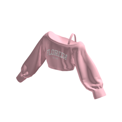Florida Off Shoulder Oversized Sweater Cropped