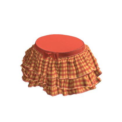 💜 Plaid Ribbon Kawaii Skirt_Orange