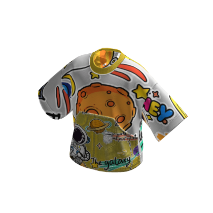 ViCo - Cosmic Doodle Oversized Tee (White Yellow)