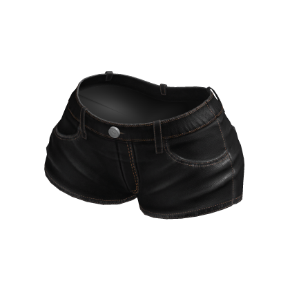 Low Waist Denim Shorts - Black
