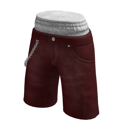 Red Y2K Shorts with Chain
