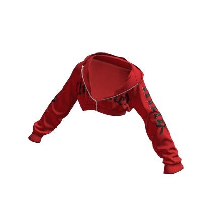 ✨ Red Y2K Cropped Zip Up Hoodie Ballet Core