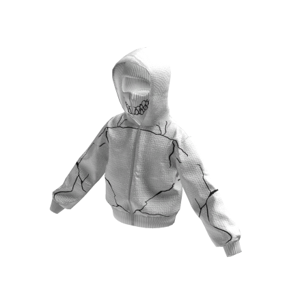 Cyber Drip Mask Hoodie White