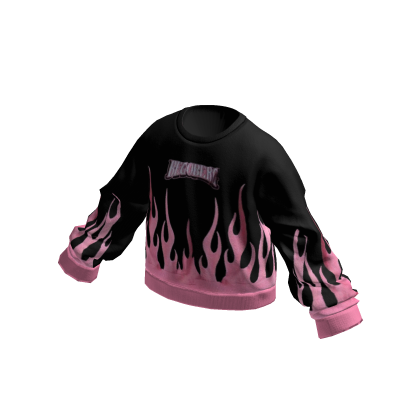 Sweater - Flame Pink on Black