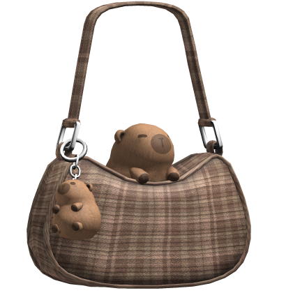 Plaid Brown Capybara Purse
