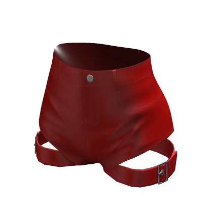 Y2K High Waisted Latex Red Shorts