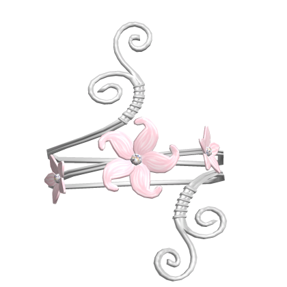 Silver Arm Bracelet w Pink Flower