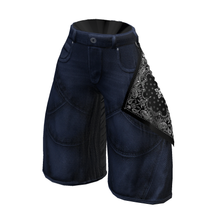 Baggiest Bandana Jorts in Dark Blue