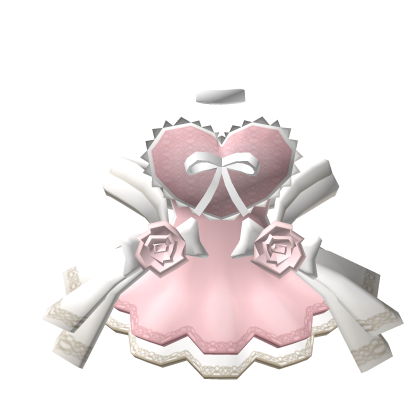 🎀Chibi Doll Light Pink Heart Royal Dress w roses