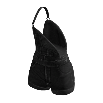 overall shorts off shoulder black