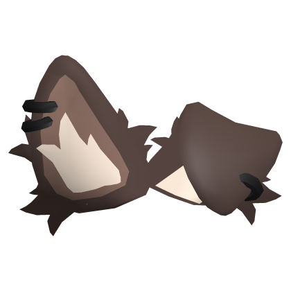 Brown Floppy Wolf Ears W piercings