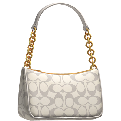 White Designer Chain Shoulder Bag Purse