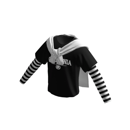 Black California Preppy Layered Shirt