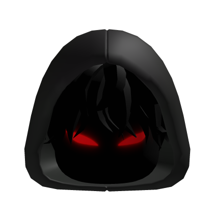 Vkei Red Anime Hood Glowing Eyes Demon Black hair