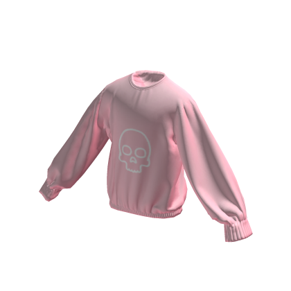 Pink Outlined Skull Sweater