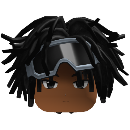 Messy Black Dreads with Ski Goggles - Black