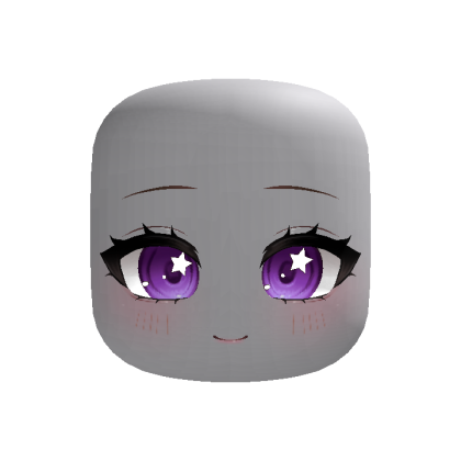 Glowing Purple Kawaii Cute Star Chibi Face