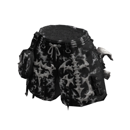 ORNA | White Bone Cargo Shorts Streetwear Y2K UGC
