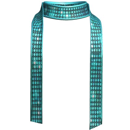 Teal Glitter Sequin Scarf 2000s Mcbling