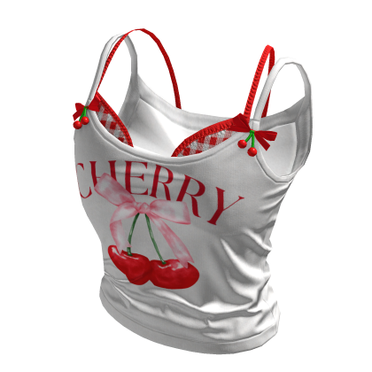 ✨ Cherry Gingham Red Tee Igari Jumino