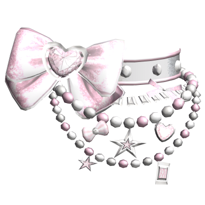Light Pink Hime Kawaii White Pearly Charm Necklace