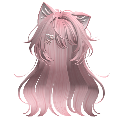 Pink Anime Cat Hair