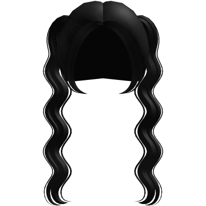 adorable long wavy front pigtails in black