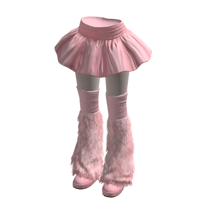 Pink Ruffle Skirt Snow Boots Mini Chic Y2K Outfit