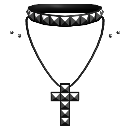 black goth studded cross choker