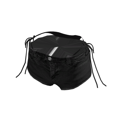 Denim shorts with bikini string_btmApr4 black