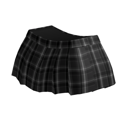 [1.0 R6] Long Black Checkered Skirt (Waist)