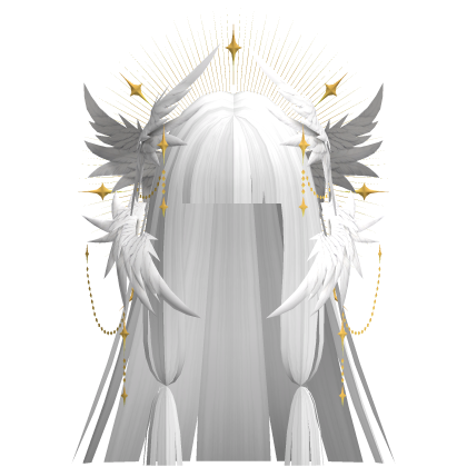 Angelic Anime Hair w/ Wings (White)