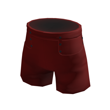 Buttoned High Waisted Shorts Red